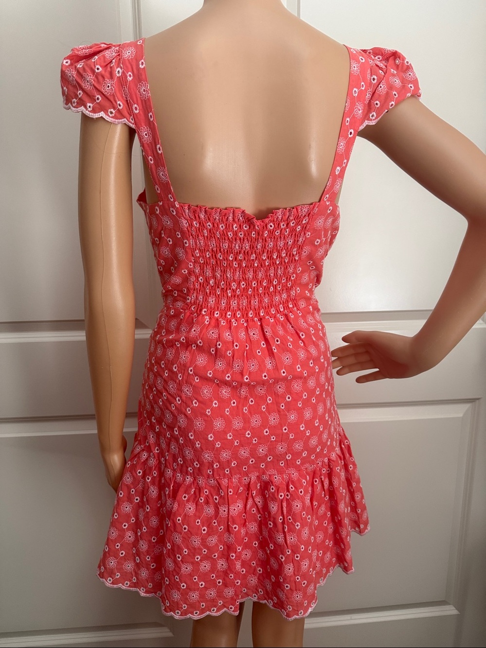 New Betsey Johnson DITSY EYELET BUSTIER MINI DRESS PINK - Picture 12 of 12